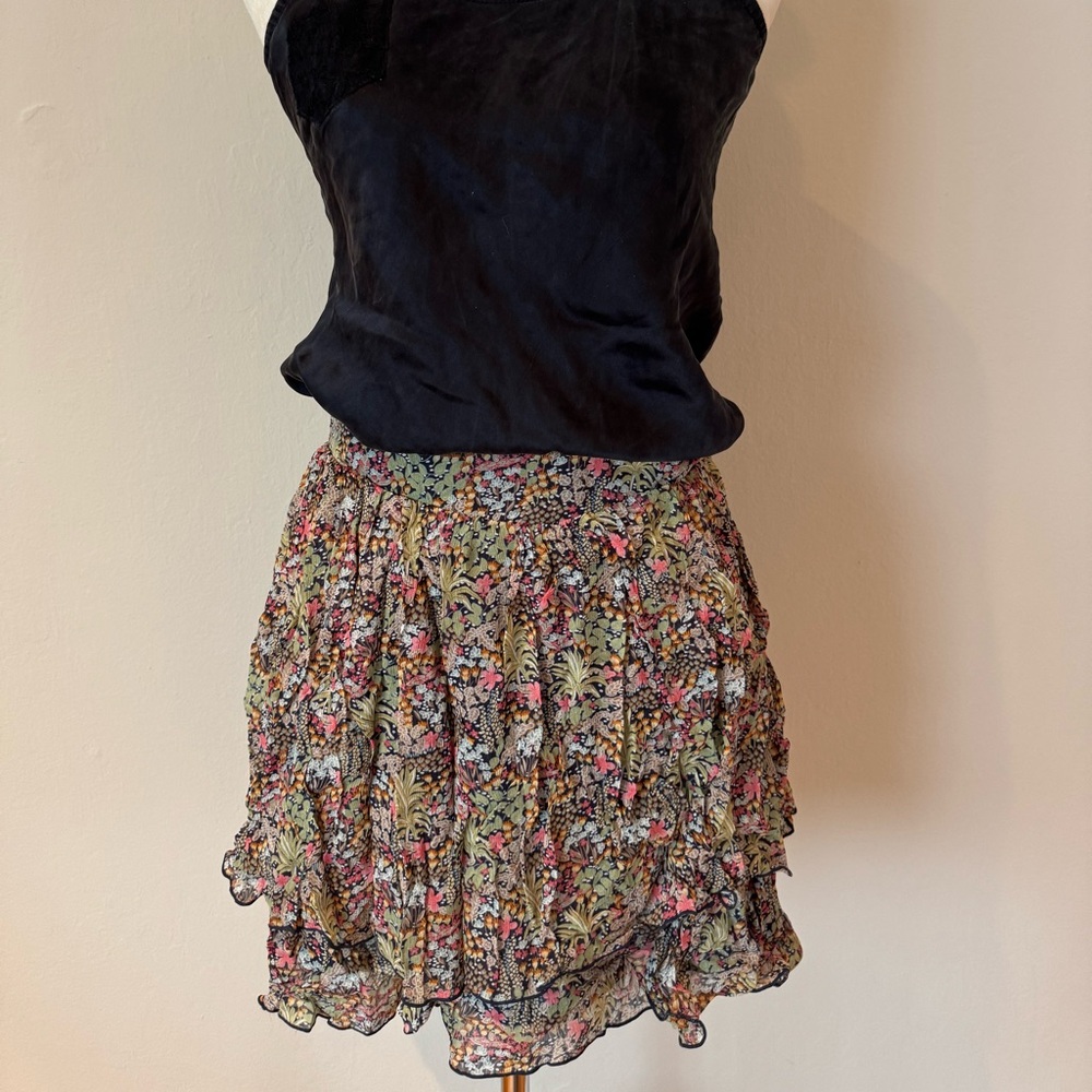 Black Tank Top with Floral Skirt